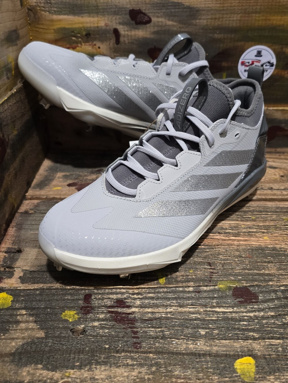 Adidas Adizero Instinct+ 2 Softball Cleats Grey Silver Glitter JQ8239 Womens 9